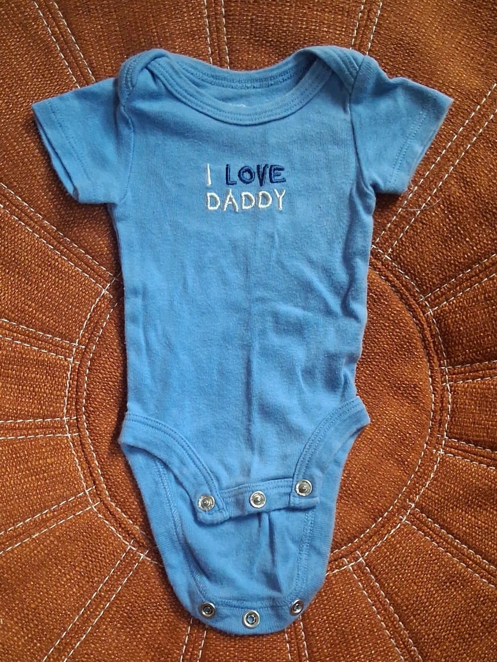 Blue 'I Love Daddy' Baby One-Piece Bodysuit